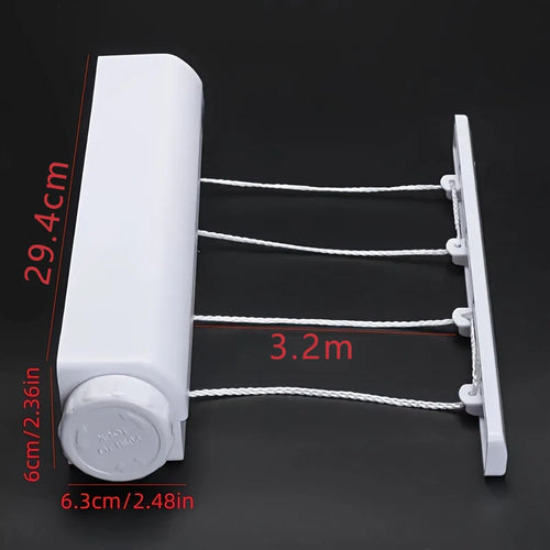 1pc drying rack, spring automatic retractable four-strand five-strand