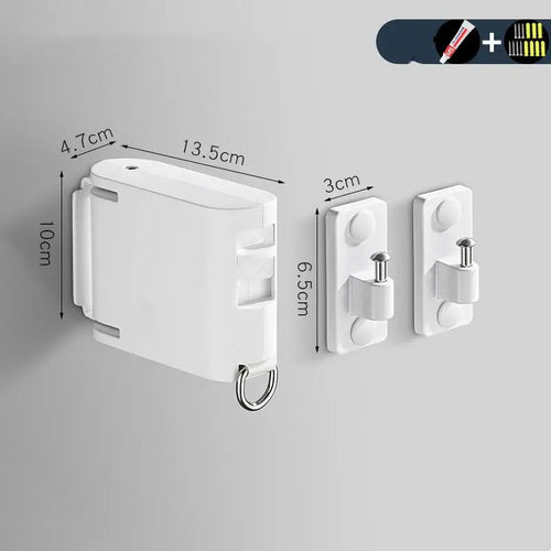 Retractable Stainless Steel Clothesline – 13 ft Wall-Mounted Drying Line
