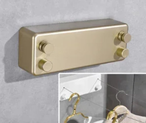 Double Row Clothline Mounted Retractable Clothes Dryer Steel Rope Wall