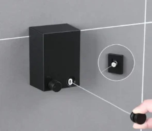 Double Row Clothline Mounted Retractable Clothes Dryer Steel Rope Wall