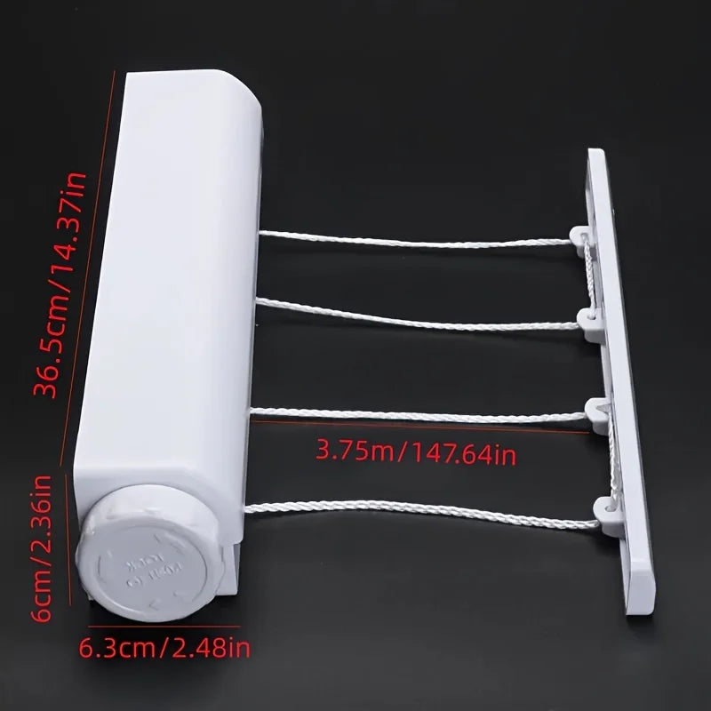 1pc drying rack, spring automatic retractable four-strand five-strand