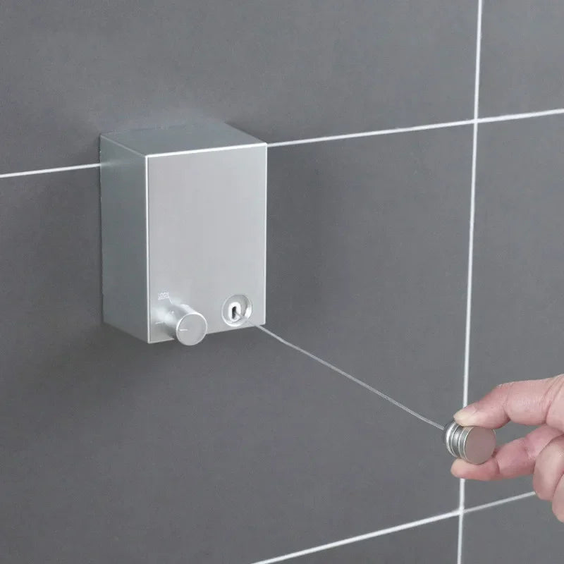 Double Row Clothline Mounted Retractable Clothes Dryer Steel Rope Wall