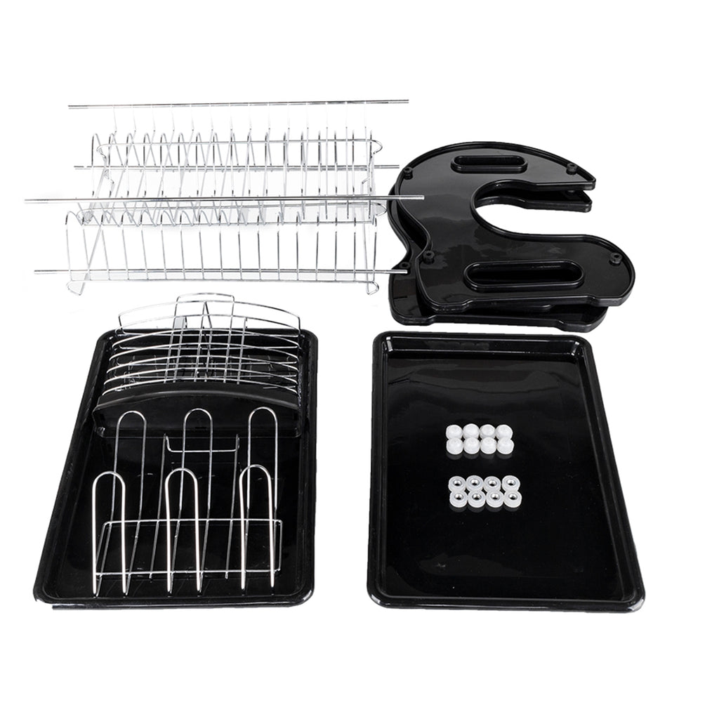 Dual-Layer Kitchen Rack Organizer – Bowls & Dish Storage Shelf