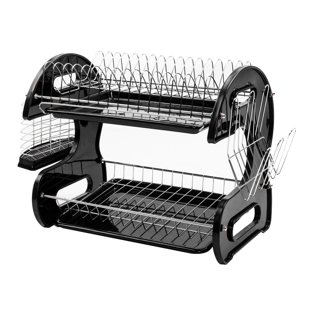 Dual-Layer Kitchen Rack Organizer – Bowls & Dish Storage Shelf