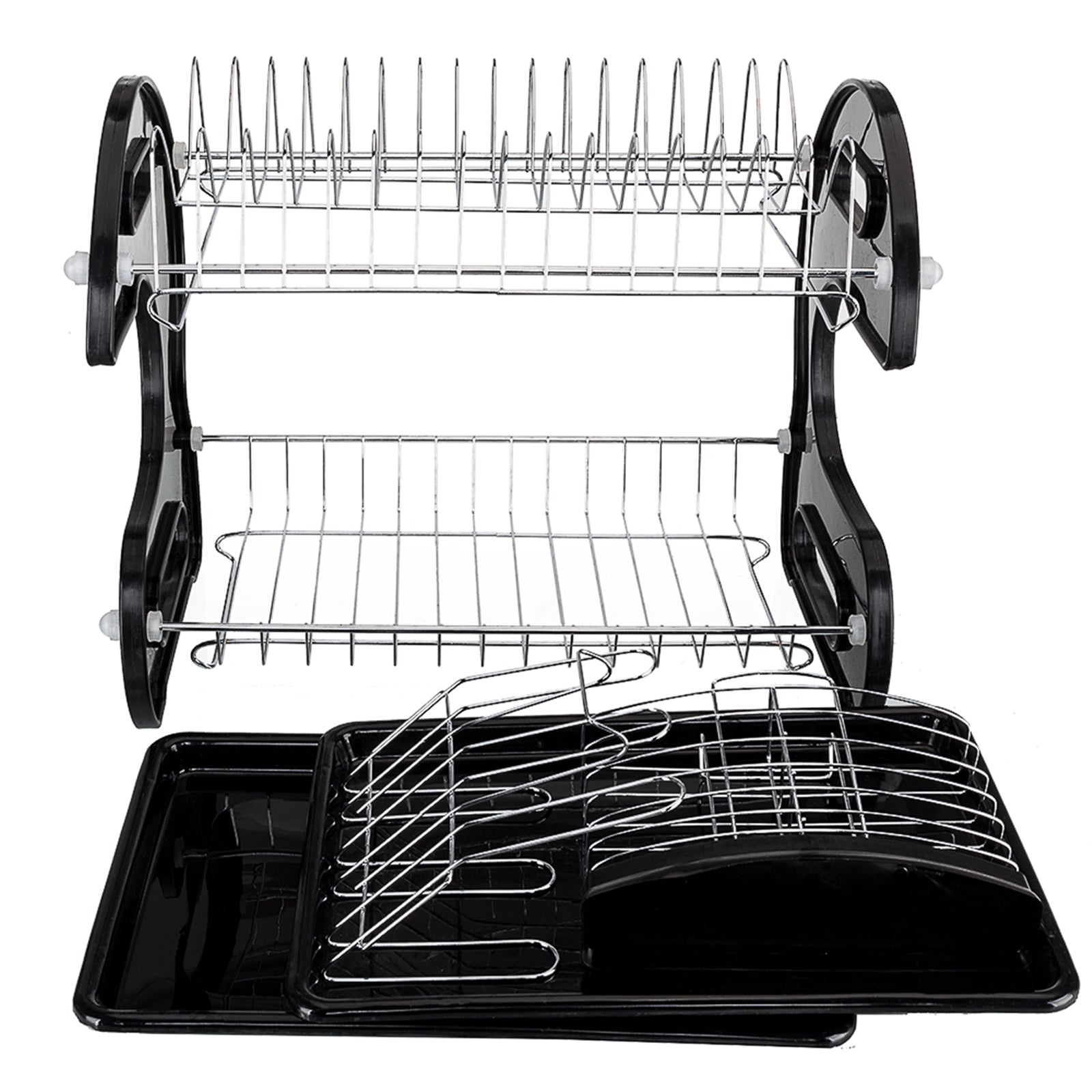 Dual-Layer Kitchen Rack Organizer – Bowls & Dish Storage Shelf